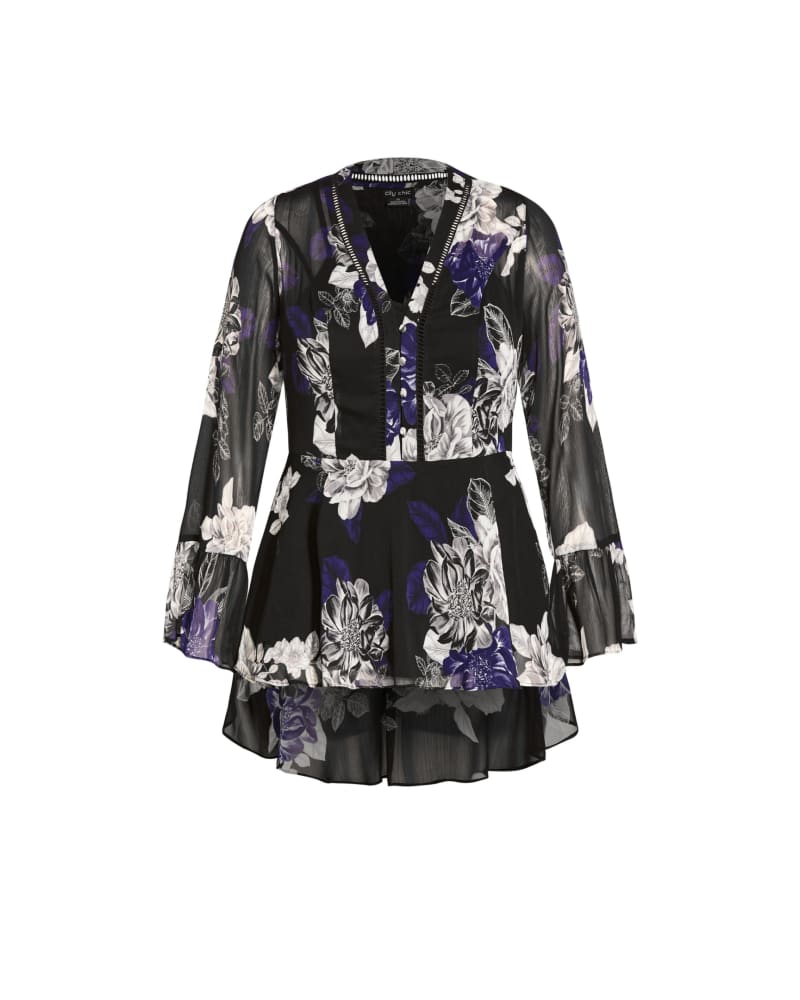 Plus size model wearing Maisie Epic Floral Top by City Chic | Dia&Co | dia_product_style_image_id:187150
